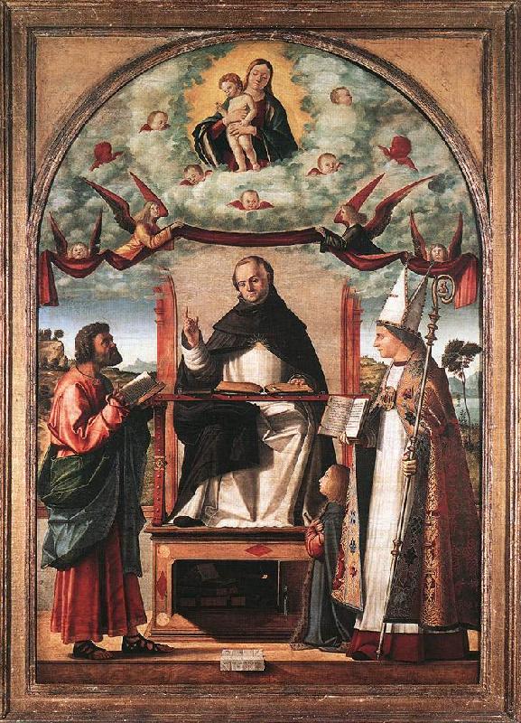 CARPACCIO, Vittore St Thomas in Glory between St Mark and St Louis of Toulouse dfg oil painting picture
